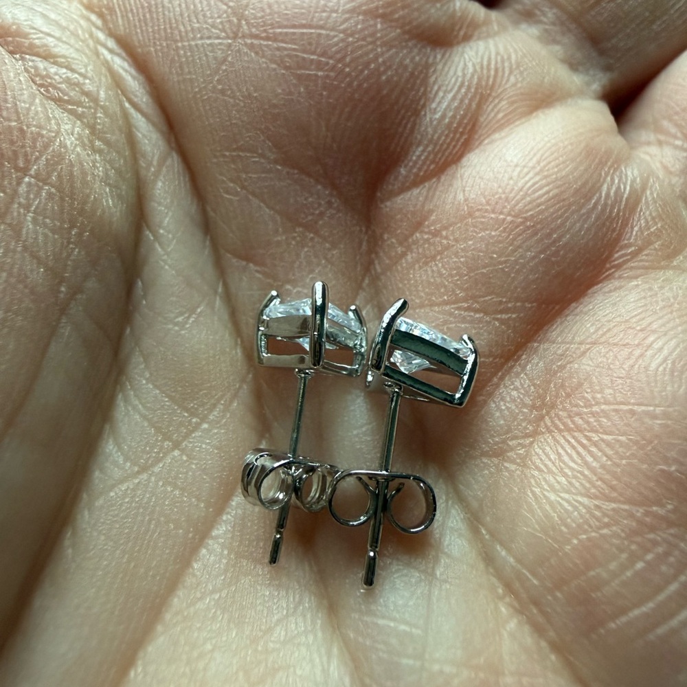 New!! Triangle Shaped Stud Post Earrings Sterling… - image 5